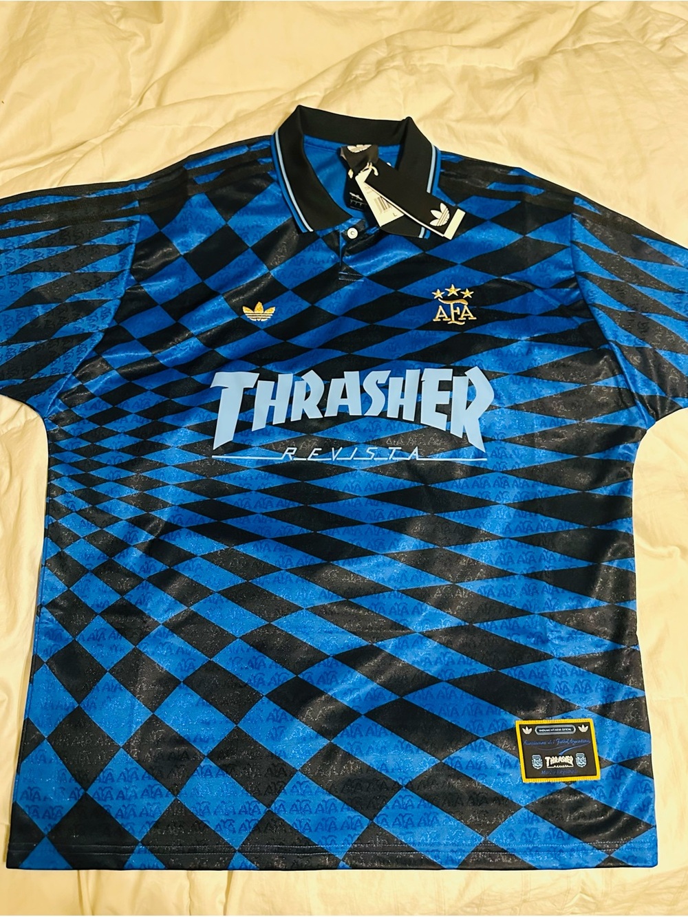 adidas Blue and Black Thrasher Argentina Large